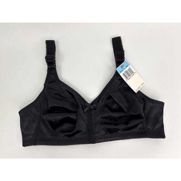 Bali Classic Support Wirefree Cool Comfort Bra 3820 Black 36C NEW - Picture 1 of 5